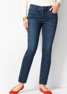 Talbots Studded Slim Ankle Jeans- pioneer wash